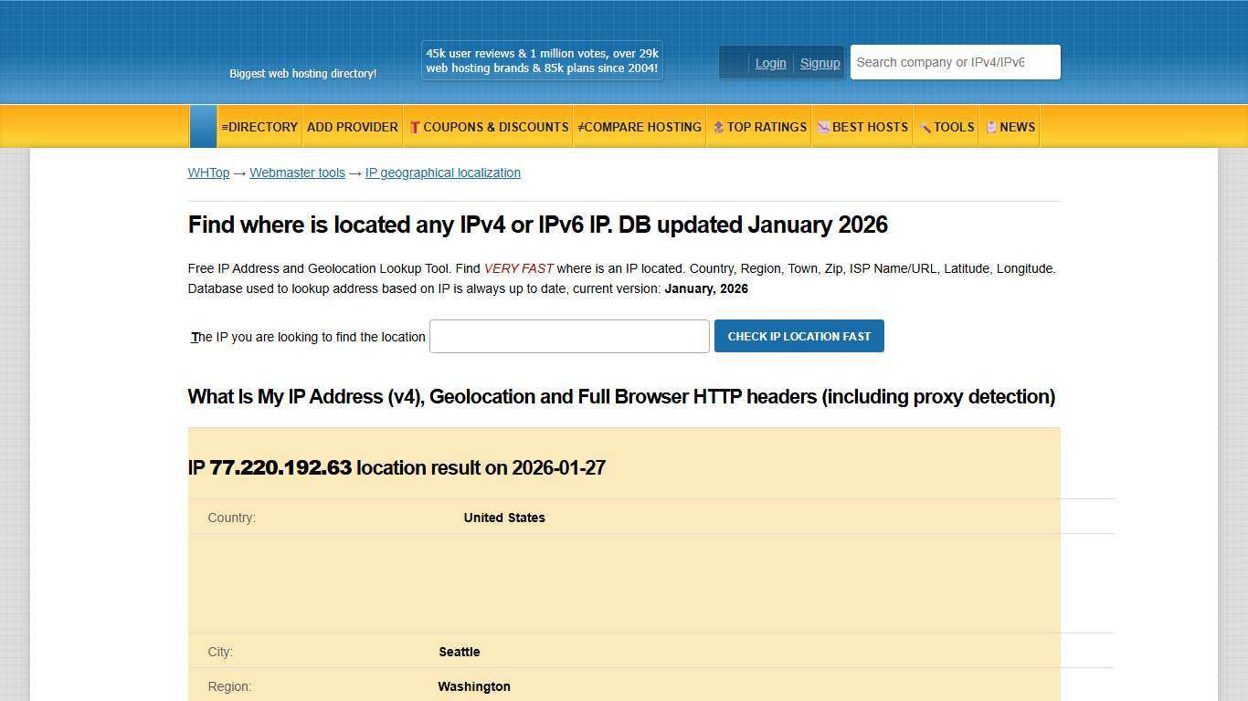 IPv4 & IPv6 location: find Country, Region, City, ISP - 2026