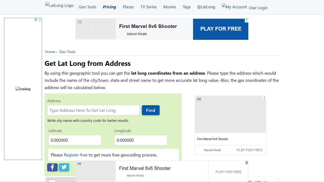 Get Lat Long from Address Convert Address to Coordinates